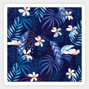 White Hibiscus Flower Pattern Design Magnet